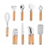 Kitchen small tool with wooden handle, stainless steel egg beater, miscellaneous baking set, pizza cheese knife, planer Kitchen small tool with wooden handle, stainless steel egg beater, miscellaneous baking set, pizza cheese knife, planer