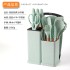Silicone kitchenware set, 19 piece set, knife set, storage tube, straw color set, knife holder storage rack Silicone kitchenware set, 19 piece set, knife set, storage tube, straw color set, knife holder storage rack