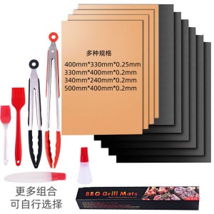 Wholesale PTFE fiberglass barbecue mat BBQ non stick barbecue mat barbecue mat set