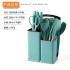 Silicone kitchenware set, 19 piece set, knife set, storage tube, straw color set, knife holder storage rack Silicone kitchenware set, 19 piece set, knife set, storage tube, straw color set, knife holder storage rack