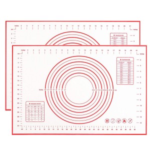 Large size 60 * 40cm silicone kneading pad with scale anti slip and non stick to cutting board flour rolling pad