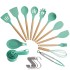 22 piece set of non stick pan, spatula, spoon tool set, soup scoop, hedge spoon, cooking silicone wood handle kitchenware