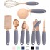 Stainless steel kitchen small tool 7-piece set, garlic press, manual garlic tamper, egg beater, pizza knife, ice cream spoon set