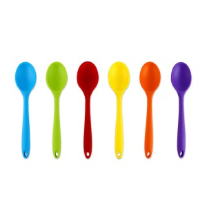 All inclusive silicone rice spoon, integrated silicone key, soup maker, flat spoon, stirring, Western cuisine, children's separate dishes, salad, and more
