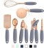 Stainless steel kitchen small tool 7-piece set, garlic press, manual garlic tamper, egg beater, pizza knife, ice cream spoon set