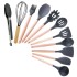 22 piece set of non stick pan, spatula, spoon tool set, soup scoop, hedge spoon, cooking silicone wood handle kitchenware