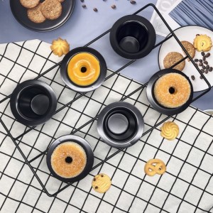 Factory direct baking baking tray with fixed bottom, 6-cup wire rack, cake mold in stock, non stick baking cake mold