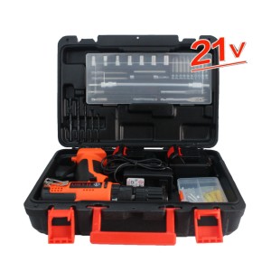 21V electric screwdriver, rechargeable electric drill, screwdriver, hardware tool combination set, household toolbox