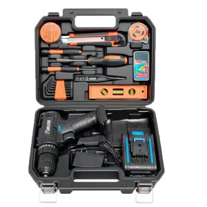 Manufacturer direct sales lithium battery rechargeable hand drill set combination tool electric screwdriver hardware tool