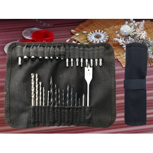 Boshen 31 piece electric drill matching bit combination tool canvas bag Fried Dough Twists drill tile drill high speed steel assembly worker