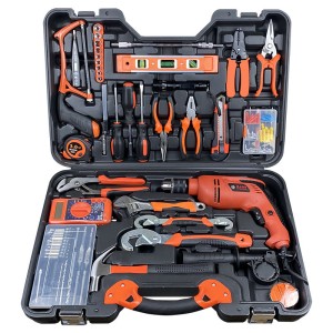 Factory direct sales of 128 household impact drill combination toolboxes, hardware tools, and electric tool sets