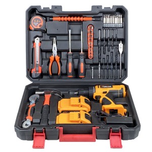 Manufacturer direct sales 21V lithium battery impact drill, electric screwdriver, hardware tool combination kit toolbox