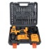 Manufacturer direct sales 21V lithium battery impact drill, electric screwdriver, hardware tool combination kit toolbox