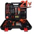 21V lithium battery electric drill manual hardware tool set woodworking electric toolbox household set combination