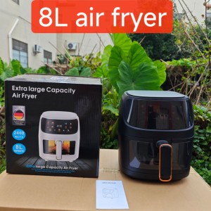 Cross border e-commerce 8L visible large capacity air fryer, US standard 110v220V touch smart electric fryer factory
