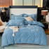 New product: Four piece set of thick cotton, brushed embroidery, twill cotton bed sheets, duvet covers, embroidered bedding set wholesale