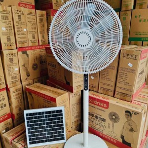 Foreign trade hot selling special price 16 inch solar fan remote charging floor fan large capacity battery charging standing fan