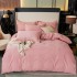 New product: Four piece set of thick cotton, brushed embroidery, twill cotton bed sheets, duvet covers, embroidered bedding set wholesale