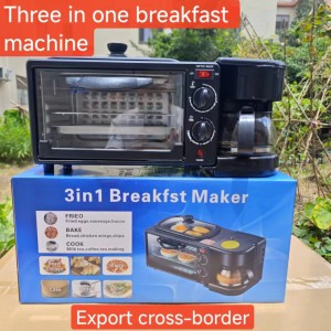 Cross border European standard three in one multifunctional household breakfast machine, Duoshi stove, mini electric oven, bread maker, coffee machine