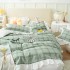 New all cotton washed cotton embroidered four piece set pure cotton Korean version girl's heart flower edge bedding set 1.8m bedsheet