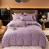 New product: Four piece set of thick cotton, brushed embroidery, twill cotton bed sheets, duvet covers, embroidered bedding set wholesale