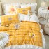 New all cotton washed cotton four piece set hotel light luxury embroidery bedding set 1.5m 1.8m bedsheet bedding
