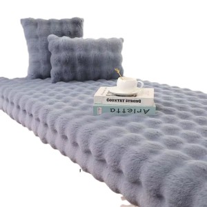 Internet celebrity cream style bubble velvet balcony bay window mat, four season anti slip sofa mat, rabbit plush tatami cushion, bedroom