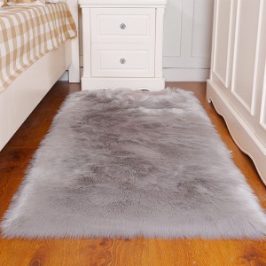Amazon cross-border white plush carpet floor mat imitation wool bedroom blanket bay window home living room carpet