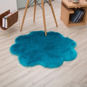 Cross border bedroom plum blossom shaped floor mat, plush living room, study, carpet, staircase mat, Australian imitation wool floating window mat