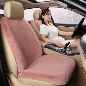 Car seat cushion winter plush wool car cushion short imitation rabbit plush warm car interior small waist car seat cover goddess style