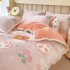 Thickened milk velvet four piece set, winter coral velvet double-sided dormitory bed, single duvet set, flannel and velvet three piece set