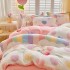 Thickened milk fleece four piece set for winter warmth, coral fleece bed sheet, duvet cover with fleece, three piece set on the bed, flannel