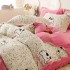 Thickened winter milk velvet four piece bed cover, bed sheet set, small and fresh Nantong home textile bedding