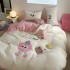Winter Thick Milk Velvet Four Piece Set ins Cute Cartoon Sheep Velvet Towel Embroidered Bed Sheet Bedding Set