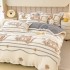 Thickened milk velvet four piece set, winter coral velvet double-sided dormitory bed, single duvet set, flannel and velvet three piece set