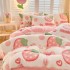 Thickened milk fleece four piece set for winter warmth, coral fleece bed sheet, duvet cover with fleece, three piece set on the bed, flannel