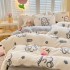 Thickened milk fleece four piece set for winter warmth, coral fleece bed sheet, duvet cover with fleece, three piece set on the bed, flannel
