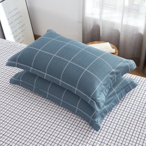 Wholesale cotton pillowcases, one pair of pure cotton pillowcases, household student dormitory pillowcases, cartoon checkered pillowcases