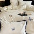 Four piece set of A-class mother and baby grade 100 thread thick cotton brushed bedding, autumn and winter pure cotton princess style embroidered bedding