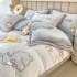 Thickened milk velvet four piece set, winter coral velvet double-sided dormitory bed, single duvet set, flannel and velvet three piece set