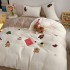 Winter Thick Milk Velvet Four Piece Set ins Cute Cartoon Sheep Velvet Towel Embroidered Bed Sheet Bedding Set