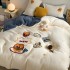 Winter Thick Milk Velvet Four Piece Set ins Cute Cartoon Sheep Velvet Towel Embroidered Bed Sheet Bedding Set