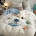 Winter Thick Milk Velvet Four Piece Set ins Cute Cartoon Sheep Velvet Towel Embroidered Bed Sheet Bedding Set