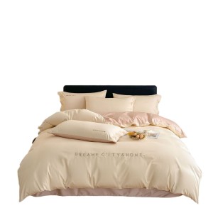 Light luxury 60 count long staple cotton bed top 4-piece set, all cotton embroidered bed sheet duvet set, Nantong home textile 4-piece set