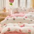 Thickened milk fleece four piece set for winter warmth, coral fleece bed sheet, duvet cover with fleece, three piece set on the bed, flannel