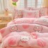 Thickened milk fleece four piece set for winter warmth, coral fleece bed sheet, duvet cover with fleece, three piece set on the bed, flannel