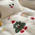 Winter Thick Milk Velvet Four Piece Set ins Cute Cartoon Sheep Velvet Towel Embroidered Bed Sheet Bedding Set
