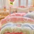 Thickened milk fleece four piece set for winter warmth, coral fleece bed sheet, duvet cover with fleece, three piece set on the bed, flannel