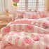 Thickened milk fleece four piece set for winter warmth, coral fleece bed sheet, duvet cover with fleece, three piece set on the bed, flannel