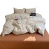 Color woven washed cotton all cotton four piece set Japanese solid color duvet cover Nantong bed three piece set pure cotton bed sheet duvet cover 4